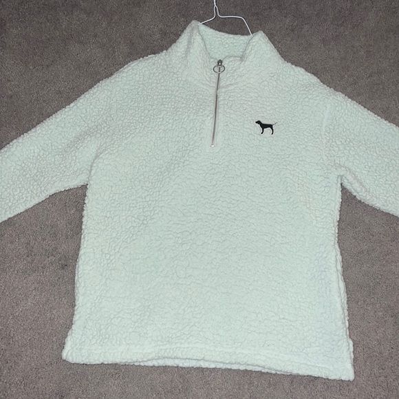 light green/blueish fuzzy VS pink half zip - Picture 1 of 5